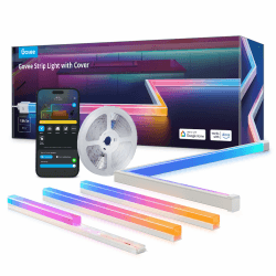 Govee RGBIC LED Strip 3M mit LED Profil, Smart LED Streifen Kompatibel mit Alexa & Google Assistant, LED Schiene mit LED Strip für Schlafzimmer, Sockelleisten, Kabinett, 64 Szenenmodi, APP-Steuerung