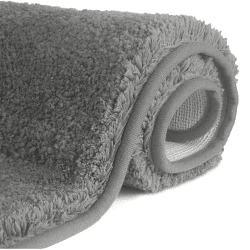 FCSDETAIL rutschfeste, Hochflor Badteppiche 70X120 cm, Maschinenwaschbare Badematte, Badvorleger mit Wasserabsorbierenden, Weichen Mikrofasern für Badewanne, Dusche und Badezimmer (Grau) 70X120 cm Grau