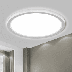 LQWELL® Deckenleuchte LED Deckenlampe, IP44 Wasserfest Badlampe Rund Flach 18W 6000K 1600LM Modern Schlicht Lampe Dünn für Wohnzimmer Badezimmer Schlafzimmer Küche Balkon Keller Büro, 220 * 24mm Weiß-1 Stk 22CM - 6000K