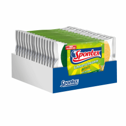 Spontex Scheuerschwamm Anti-Fett, 32 Stück, saugstarker Reinigungsschwamm, waschbar, für alle robusten Oberflächen (16 x 2er Pack) 32er Pack Scheuerschwamm Anti-Fett 32er Pack