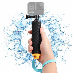 Wasserdichter Kamera Handgriff, Unterwasser Einbeinstativ, Kamera Schwebender Stab, Tauchen Selfie Stick, Rutschfester Schwimmender Handgriff mit Schraubenadapter, Floating Hand Grip für GoPro (Gelb)