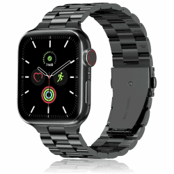 QAZNZ Metall Kompatibel mit Apple Watch Armband 46mm 45mm 44mm 49mm 42mm(Series 3 2 1),Herren Edelstahl iWatch Bands für Apple Watch Ultra 2/Ultra SE,iwatch Series 10 9 8 7 6 5 4 3 2 1(Schwarz) Schwarz 42mm(Series 3 2 1)/44mm/45mm/46mm/49mm