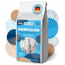 Gießpulver weiß 25kg - Premium Gips zum Gießen - Reliefgießpulver weiß aus hochwertigem Alabaster Gips - Vielseitig einsetzbare Gießmasse für Silikonformen - Alabastergips zum Gießen 25 Kilogramm