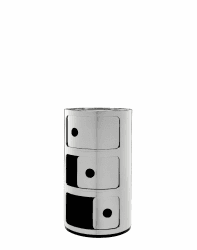 Kartell Componibili, 3 Elements, Verchromt, Runde Basis 3-fächer Verchromt