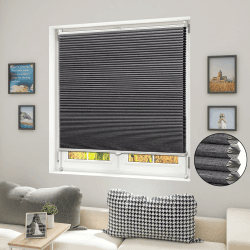 WOLTU Wabenplissee ohne Bohren Verdunklung Thermo Doppelplissee Klemmfix Zweifarbig 95x120 cm Dunkelgrau-Weiß, Plissee Faltrollo Sonnen-, Sicht- & Schallschutz, Jalousie Plisseerollo für Fenster & Tür Weiß-dunkelgrau B95 x H120 cm