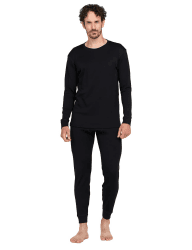 LAPASA Herren 100% Merinowolle Thermounterwäsche Set, Premium Merino Wolle Unterhemd & Unterhosen, Thermo Funktionsunterwäsche (M31 Warm/M126 Extra warm) XXL M126 Extra warm Merinowolle Set Schwarz (Extra Warm M126)