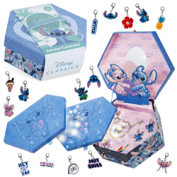 Disney Stitch Adventskalender 2024 mit Armband & Anhängern für Mädchen (Blauer Schmuck)