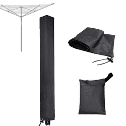 RICHIE PJDH Wäschespinne Abdeckung für Wäschespinne 16x16x165cm Wasserdicht 600D Oxford Schutzhülle für Wäschespinnen, Schwarz, DH12002EU Grau 16x16x165