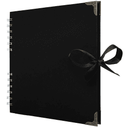 21 x 21 cm Sammelalbum mit 60 Schwarz Seiten Scrapbook-Album aus dickem Kraftpapier, lösungsmittelfreies Fotoalbum, Spiralalbum, gestalten Sie Ihr eigenes Fotobuch für Kunst- und Bastelprojekte 21 x 21 Cm Schwarz