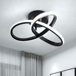 LED Deckenleuchte Moderne, 22W Deckenlampe LED Kaltweiß 6500K, Creative Flower Form Schwarze Kronleuchter für Wohnzimmer Schlafzimmer Flur Küche Balkon, Durchmesser 24CM 22w Schwarz - 6500k Kaltes Licht