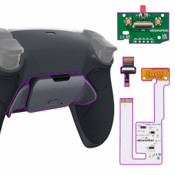 eXtremeRate Konfiguriert RISE V3 Remap Kit für ps5 Controller BDM-030/040/050, Upgrade Board & Gummiert Grips Case Rückgehäuse & Back Paddles Zubehör für ps5-Klassik Grau