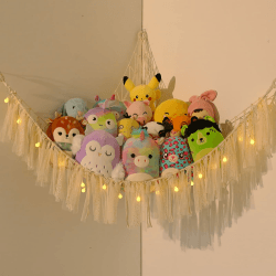 Spielzeug Aufbewahrung Kuscheltier Aufbewahrung Netz Hängend Spielzeug Organizer Kinderzimmer Stofftier Aufbewahrung Spielzeug Hängematte für Kuscheltiere Teddy Eckspielzeug Netz für Schlafzimmer Weiss