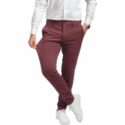 Performance Pants Herren - Stilvolle Slim Fit Herren Hosen Stretch - Hosen Herren Stretch - Angenehme Praktische Männer Hosen für Business & Freizeit - Bequeme Stoffhose Herren 33W / 32L Burgundy
