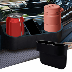 deemars Auto Tassenhalter, Sitz Lücke Füller Cup Organizer Storage Box, Autozubehör Portable Multifunktions-Fahrzeugsitz Cup Handy Getränke Halter Box für die meisten Autos (Schwarz)