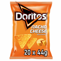 Doritos Nacho Cheese -Tortilla Nachos mit Käse Geschmack - Herzhafter Snack zum Knabbern aus Mais (20 x 44g) Nacho Cheese 44 g (20er Pack)