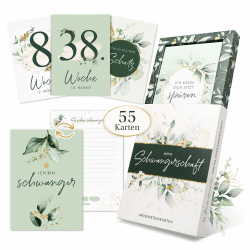 EULENTALER® 55 Meilensteinkarten für die Schwangerschaft I Von Hebammen & Pädagogen gestaltet I Mit handgemalten Illustrationen I Meilensteine für werdende Mütter I Geschenkidee für Schwangere Meine Schwangerschaft - Pflanzen