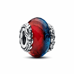 Feitery Compatible with Charms Pandora Kirschblüten Bead Charms für Damen Eis & Feuer Drachen Doppeltes Murano-Glas