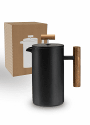 Lambda Coffee® Thermo French Press klein Edelstahl | 0,35 Liter - 1-2 Tassen I Kaffeebereiter aus Edelstahl I Kaffeezubereiter doppelwandig I Kaffeepresse 0,35l (2 Tassen) Nautic Night