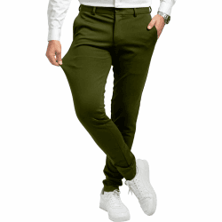 Performance Pants Herren - Stilvolle Slim Fit Herren Hosen Stretch - Hosen Herren Stretch - Angenehme Praktische Männer Hosen für Business & Freizeit - Bequeme Stoffhose Herren 34W / 30L Dunkelgrün