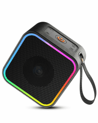 Bluetooth Lautsprecher, Tragbar Musikbox Bluetooth 5.3 Box mit 10 Stunden Spielzeit, Stereo Sound Bluetooth Speaker mit Bässen und Bunten Licht, USB C ladekabel, IPX6 Wasserdicht für Zuhause, Garten black