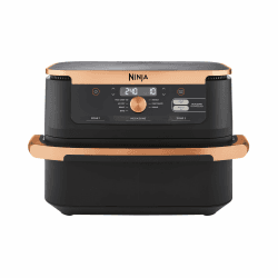 Ninja Foodi FlexDrawer Dual Zone Heißluftfritteuse, Airfryer mit 10,4-Fach und herausnehmbarem Trenner, Antihaftbeschichtung, spülmaschinenfester Korb, 7-in-1, Schwarz & Kupfer, AF500EUCP FlexDrawer 10.4L Kupfer/Schwarz