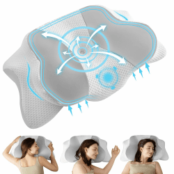 Uniency Orthopädisches Kissen mit Memory Foam Antischnarchkissen Nackenstützkissen Ergonomisches Kopfkissen Schlafkissen für Seitenschläfer, Rückenschläfer&Bauchschläfer (Grau)