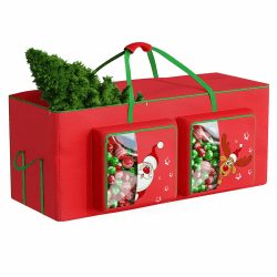 Alupssuc 270cm Weihnachtsbaum Aufbewahrung,Weihnachtsbaum Tasche Aufbewahrungsbox füR Weihnachtskugeln,600d-Oxford-Tasche Wasserdichte Aufbewahrungstasche,Seitliche Aufbewahrungstasche,Rot Rot 9 ft