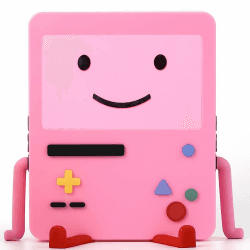 GRAPMKTG Ladeständer mit Lächeln-Gesicht für Switch-Zubehör, tragbares Dock, kompatibel mit Switch OLED, niedliche Hülle, Dekor, Geschenk, Herren, Damen, Kinder, Rosa Lächelndes Gesicht-Rosa