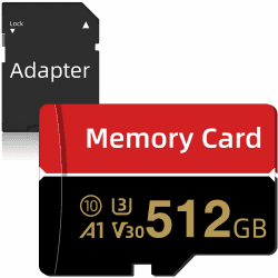 Skalak 512GB Speicherkarte, UHD Video Memory Karte, High Speed Transfer TF Karte, für Action Camera/Drone/Dash Cams/Mobile Phone, Zusätzlicher Stauraum Mini-Speicherkarten 512GB, mit Adapter 1-512GB