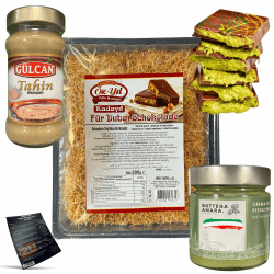Dubai Schokolade zum selbst machen inkl. Kadayif 400g, Pistaziencreme 200g, Sesampaste 300g & Rezept | Pistaziengehalt 25% | Türkische Engelshaar Teigfäden (Bundle 3) Angebot bei HelloDeals
