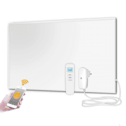 EVOKOR Infrarotheizung 850W, WiFi Thermostat mit Fernbedienung, Infrarot Heizung mit Überhitzungsschutz, Heizplatte Heizkörper Heizpaneel, Wandheizung, Elektroheizung Energiesparend-1220 * 770mm 850 Watt+WiFi Steckerthermostat mit Fernbedienung