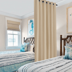 PONY DANCE Schlafzimmer Gardinen mit Ösen - 1 Stück H 245 x B 200 cm Vorhang Verdunkelung Ösenschal Thermovorhang gegen Kälte Extra Breite Gardinen, Biscotti Beige H245 x B200 cm (1er Pack) Biscotti Beige