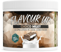 Geschmackspulver - Choco Milky - 250g - Leckerer Geschmack und Süße - nur 12 kcal pro Portion - Vielseitig einsetzbar für Lebensmittel & Getränke - Flavour Powder - FLAVOUR UP Chocolate Milky