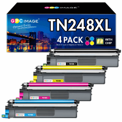 GPC IMAGE TN-248XLCMYK Kompatibel für Brother MFC-L3760CDW DCP-L3560CDW für Brother TN-248 DCP-L3520CDWE DCP-L3520CDW MFC-L8390CDW MFC-L3740CDWE MFC-L3740CDW (4er-Pack, XL TN248) 1 x Schwarz, 1 x Cyan, 1 x Gelb, 1 x Magenta