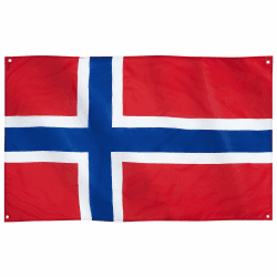 Runesol Norwegen Flagge, 91x152cm (3ft x 5ft), 4 Ösen, norwegische Flagge, Nordische Fahne, Länderflagge Norwegen, Premium-Fahnen für drinnen und draußen, lebendige Farben Norwegen 3 x 5 ft