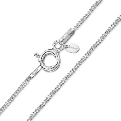 Amberta 925 Sterlingsilber Damen-Halskette - Panzerkette - 1.1 mm - Verschiedene Längen: 36 40 45 50 55 60 cm 50 cm