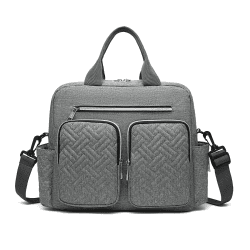 KONO Baby-Wickeltasche, stilvoll, für Mama und Papa, wandelbare Reisetasche mit isolierten Taschen Grau