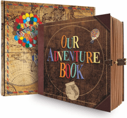 Our Adventure Book Photo Album, Retro Stil Fotoalbum Zum Selbstgestalten Scrapbook Vintage Travel Fotoalbum Zum Einkleben, JubiläUm Hochzeitsalbum, Muttertag Geschenk, Valentinsgeschenke für Paar 8inch-our Adventure Book