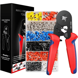 Crimpzange Set, Preciva Aderendhülsenzange mit 1200 Aderendhülsen Set I Aderendhülsenzange selbsteinstellend [Für 0,25-10mm²] I Krimpzange, Crimpzangen, Crimp Zange, Presszange CP621200