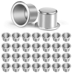 AOMIG Kerzenhalter für Stabkerzen, 30 Stück Metall Klein, Teelichter, Silber Kerzeneinsatz Tafelkerzen, für Baumkerzen, Stabkerzenhalter Deko, Kerzenleuchter