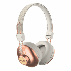 House of Marley Bluetooth Over-Ear Kopfhörer ohne Kabel 'Positive Vibration' mit integriertem Mikrofon - Kabellose Headphones / Dj Kopfhörer aus nachhaltigen Materialien - mit extra Kabel (Rosegold) Rosegold / Copper