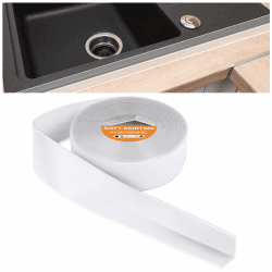 Flintronic Weichsockelleiste, 19 x 19mm 10m Weichsockelleiste Selbstklebend für Küche und Badezimmer, Selbstklebende Abschlussleiste aus PVC, Flexible Knickleiste - Fugendichtungsband #2 10M x 38MM &16 Transparent 10m