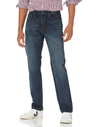 Amazon Essentials Herren Stretchjeans, athletische Passform 36W / 32L Dunkle Waschung