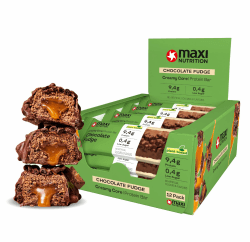 MaxiNutrition Vegan Creamy Core Bar Chocolate Fudge 12x45g - vegane Protein Riegel, 21% vegan Protein, 9,4g je Riegel, low Sugar (0,4 g), ohne Zuckerzusatz, ohne künstliche Aromen