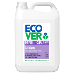Ecover Handseife Nachfüllung, Lavendel & Aloe Vera, Flüssigseife für empfindliche Haut, 5L Single