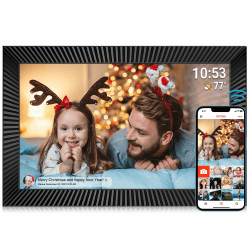 Digitaler Fotorahmen 10,1 Zoll mit 32G Interner Speicher Smart WiFi Digitaler Bilderrahmen, 1280x800 IPS Touchscreen Bewegungssensor Auto-Rotation Teilen Fotos und Videos sofort über Frameo APP 32GB 10.1'' Frameo Wlan 5.0