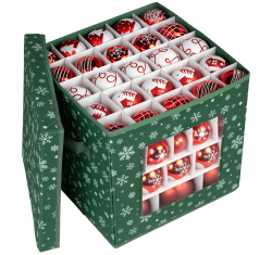 Anstore Aufbewahrungsbox für Weihnachtskugeln, 3 Ebenen Weihnachtskugeln Aufbewahrung 83 Fächer, Grüner Boden Schneeflocken Sortierbox für Christbaumkugeln Weihnachtsschmuck mit Unterteiler Organizer Grüne Schneeflocke