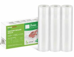 Bonsenkitchen Vakuumrollen 3 Rollen 28 cm x 5 m Vakuumierfolie - Profi Vakuumbeutel für Lebensmittel Vakuumiergerät, Kochfest und Sous Vide Gefrierbeutel, BPA-frei, VB41 3 Rollen 28x500cm