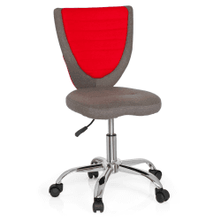 hjh OFFICE 670610 Kinder-Schreibtischstuhl KIDDY Comfort Jugend Bürostuhl höhenverstellbar, Filz-Bezug Grau/Rot