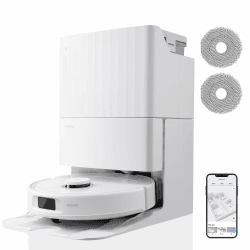roborock Qrevo Pro Set Saugroboter mit Wischfunktion&Hebarem Wischmopp, 7000Pa, FlexiArm Design™ Kantenreinigung, 60 °C Heißwasser-Moppwäsche, zusätzlich 2 Wischmops, Roboterstaubsauger-Set(Weiß) Roborock Qrevo Pro-set Weiß